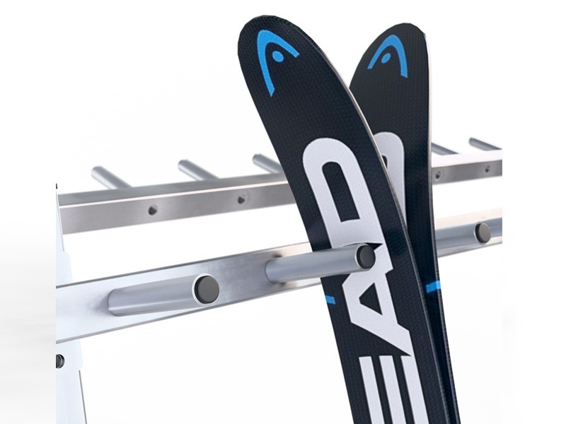 Stojak na narty/snowboard "Solar" z szyldem reklamowym/informacyjnym