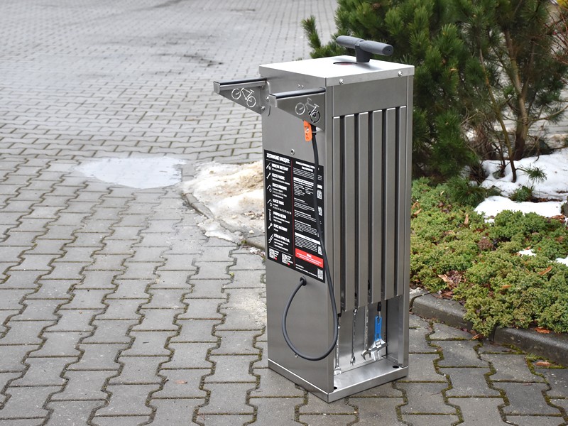 Stacja naprawcza do rowerów "Optima" z pompką rowerową podłogową i manometrem