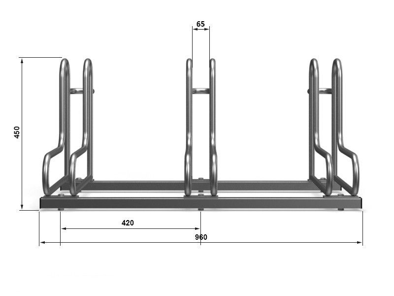 Elsa Stainless Steel Bike Rack, 3 Spaces – photo 6