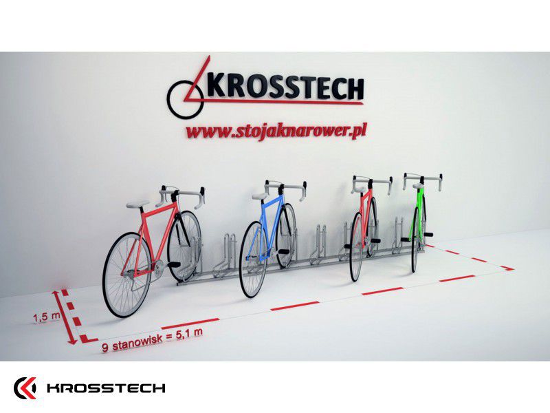 Fahrradständer Elsa, 9 Stellplätze, Edelstahl – Foto 7