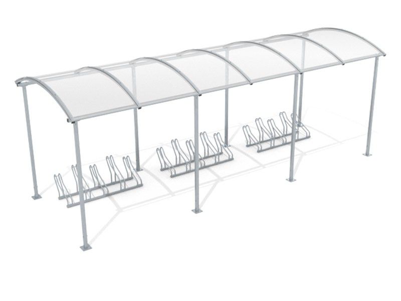 Liza Covered Bike Shelter, 15 Spaces, 630 cm