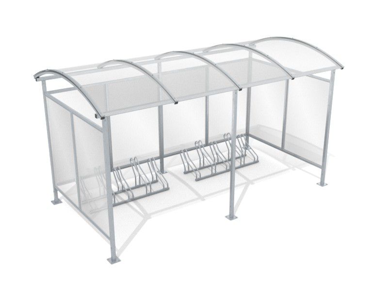 Liza Enclosed Bike Shelter, 10 Spaces, 420 cm, Curved Roof – photo 5