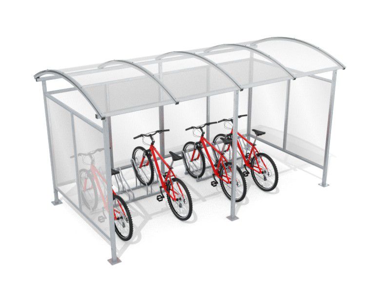 Liza Enclosed Bike Shelter, 10 Spaces, 420 cm, Curved Roof – photo 6