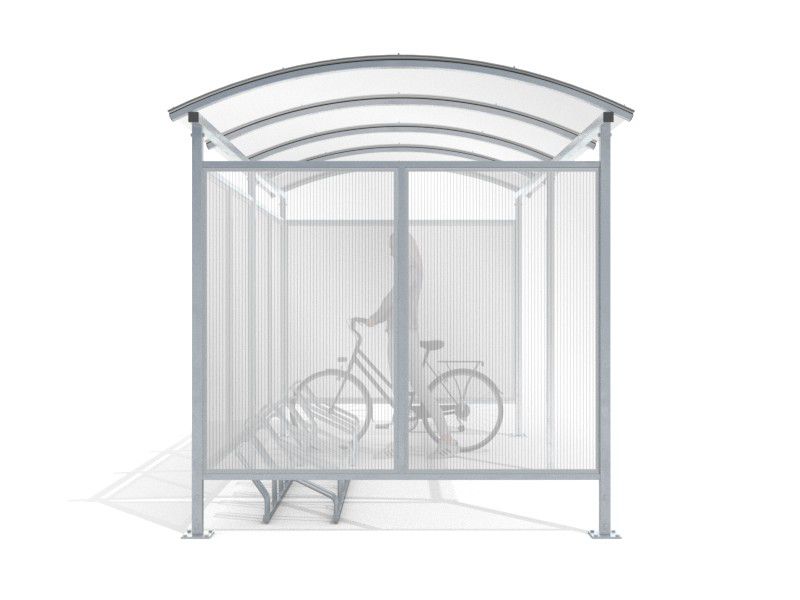 Liza Enclosed Bike Shelter, 10 Spaces, 420 cm, Curved Roof – photo 7