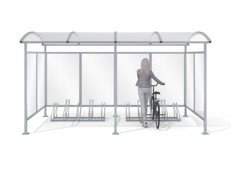 Liza Enclosed Bike Shelter, 10 Spaces, 420 cm, Curved Roof – photo 8