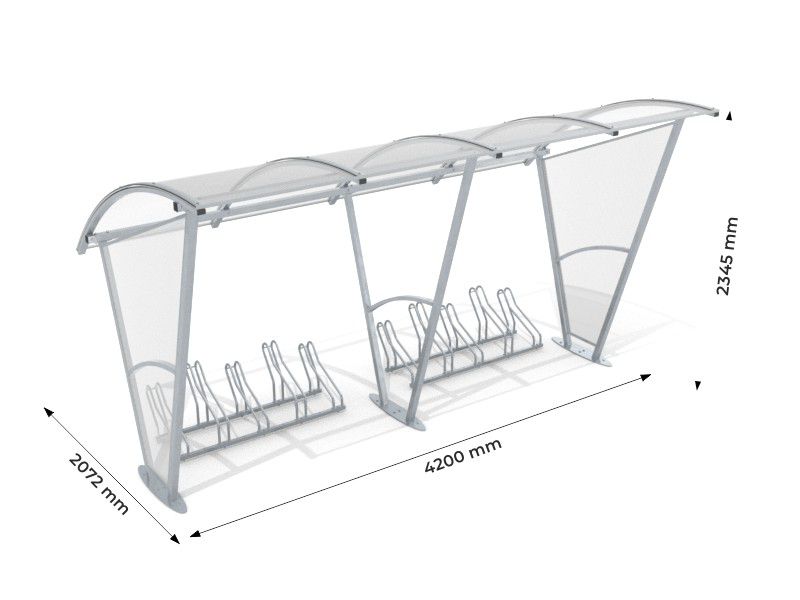 Damien Bike Shelter with Walls, 10 Spaces, 420 cm – photo 10