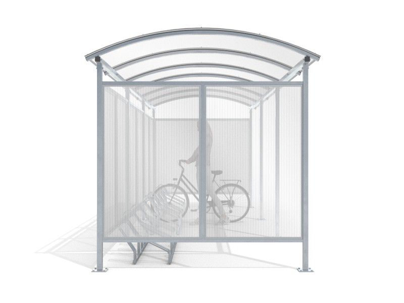 Liza Enclosed Bike Shelter, 15 Spaces, 630 cm, Curved Roof – photo 10