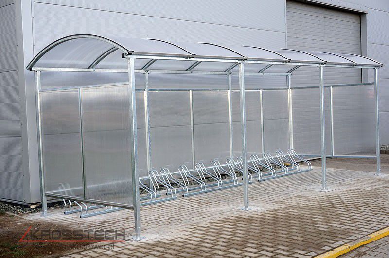 Liza Enclosed Bike Shelter, 15 Spaces, 630 cm, Curved Roof – photo 4