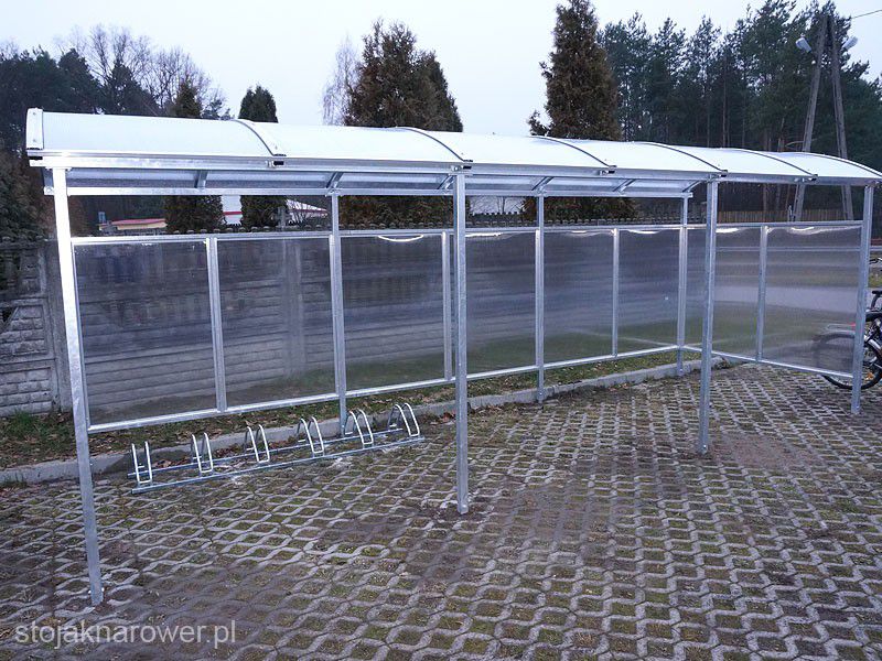 Liza Enclosed Bike Shelter, 15 Spaces, 630 cm, Curved Roof – photo 5