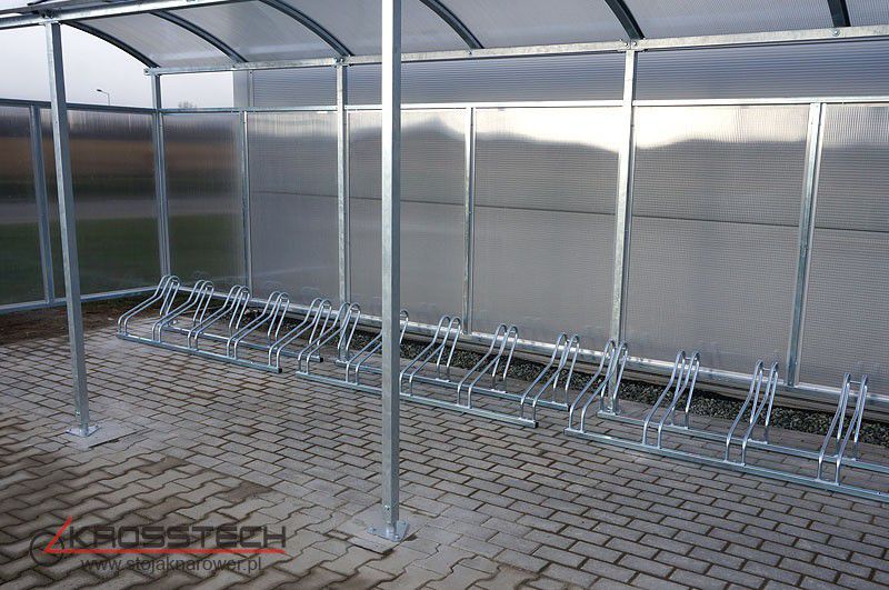 Liza Enclosed Bike Shelter, 15 Spaces, 630 cm, Curved Roof – photo 6