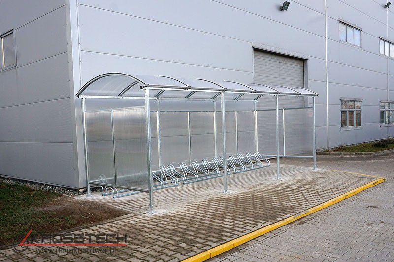 Liza Enclosed Bike Shelter, 15 Spaces, 630 cm, Curved Roof – photo 7