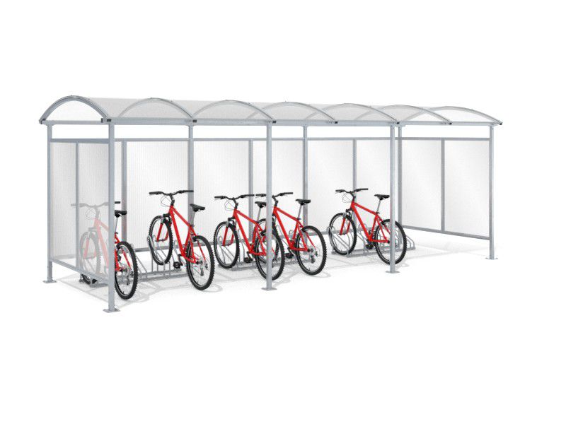 Liza Enclosed Bike Shelter, 15 Spaces, 630 cm, Curved Roof – photo 8