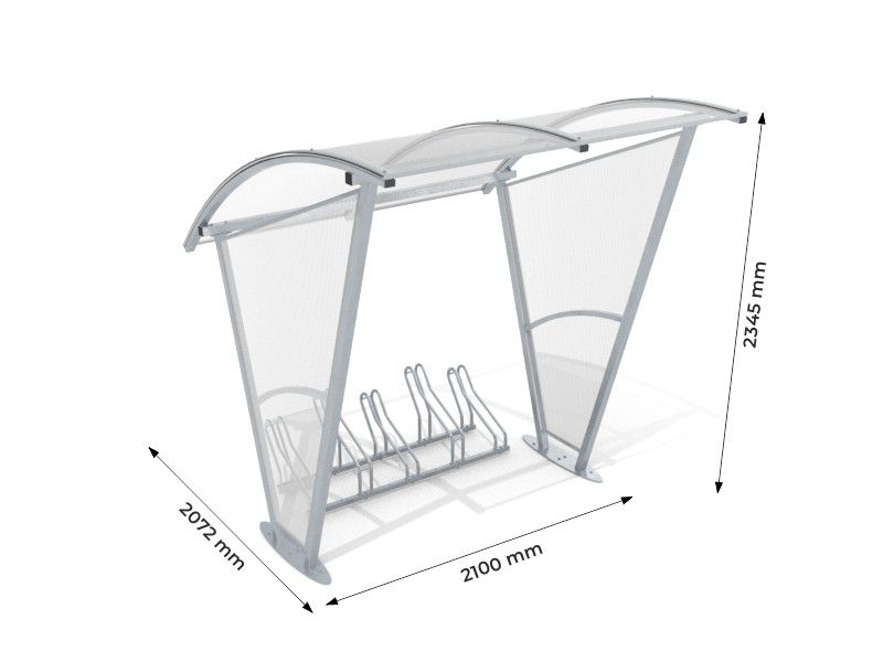 Damien Bike Shelter with Walls, 5 Spaces, 210 cm – photo 6