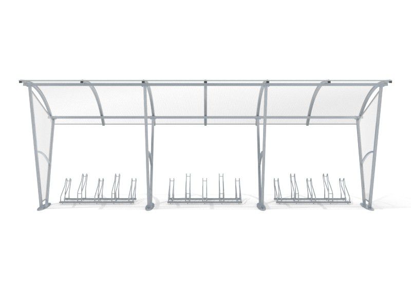 Přístřešek pro kola Damien s bočními stěnami 15 stání – fotografie 4