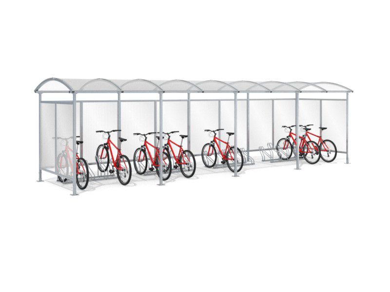 Liza Enclosed Bike Shelter, 20 Spaces, 840 cm, Curved Roof – photo 4