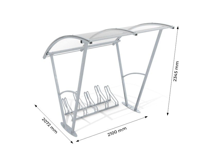 Damien covered bike shelter, 5 spaces, 210 cm – photo 6