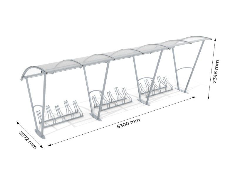 Damien covered bike shelter, 15 spaces, 630 cm – photo 7