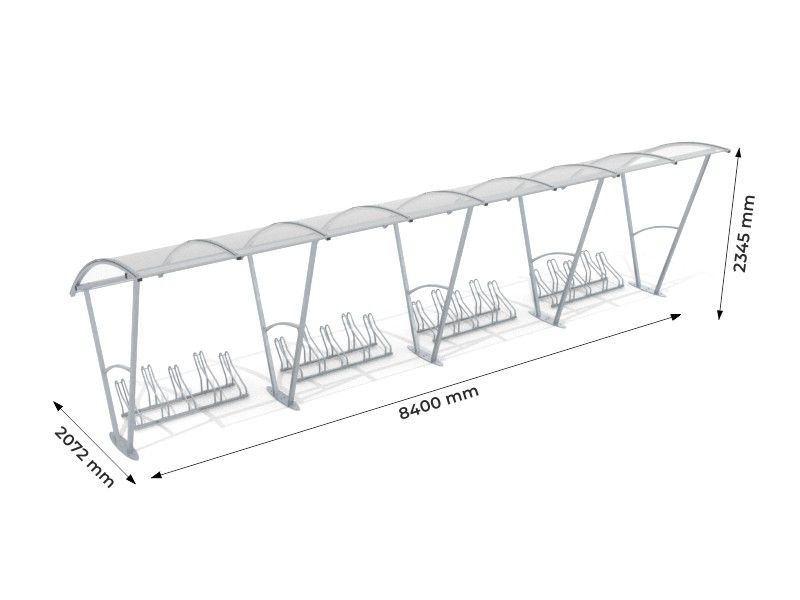 Damien covered bike shelter, 20 spaces, 840 cm – photo 6