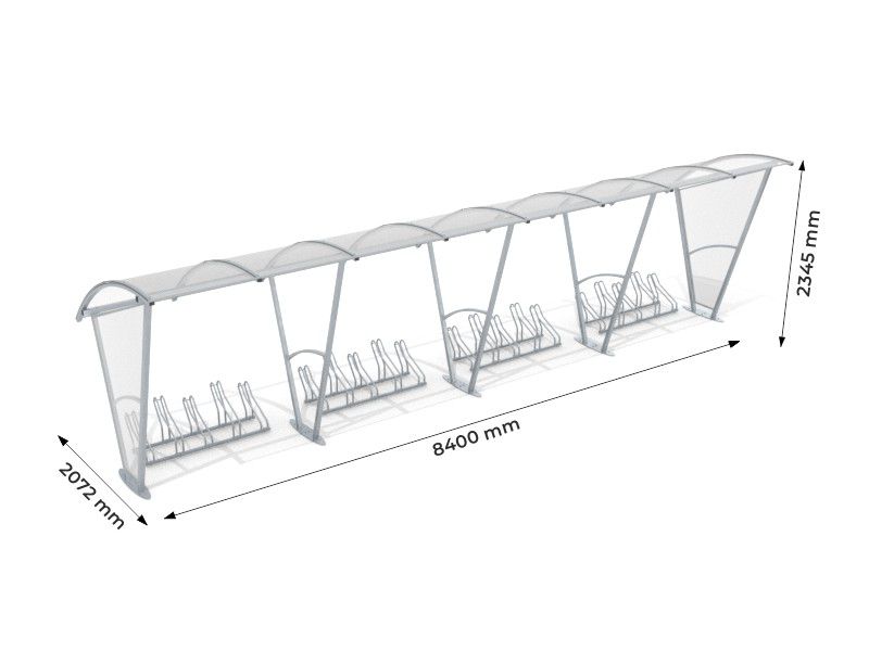 Damien Bike Shelter with Side Panels, 20 Spaces, 840 cm – photo 9