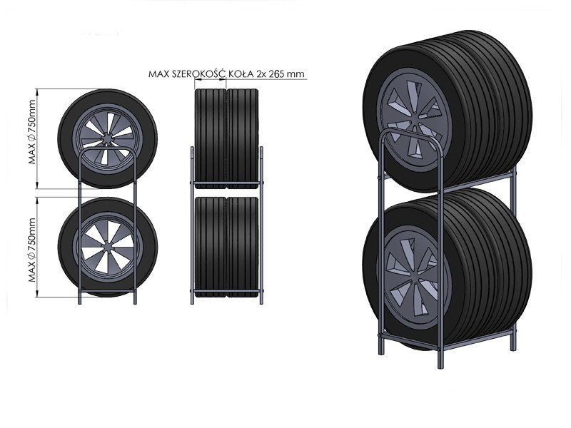 Kamilla Galvanised Tyre Rack for 4 Wheels – photo 5
