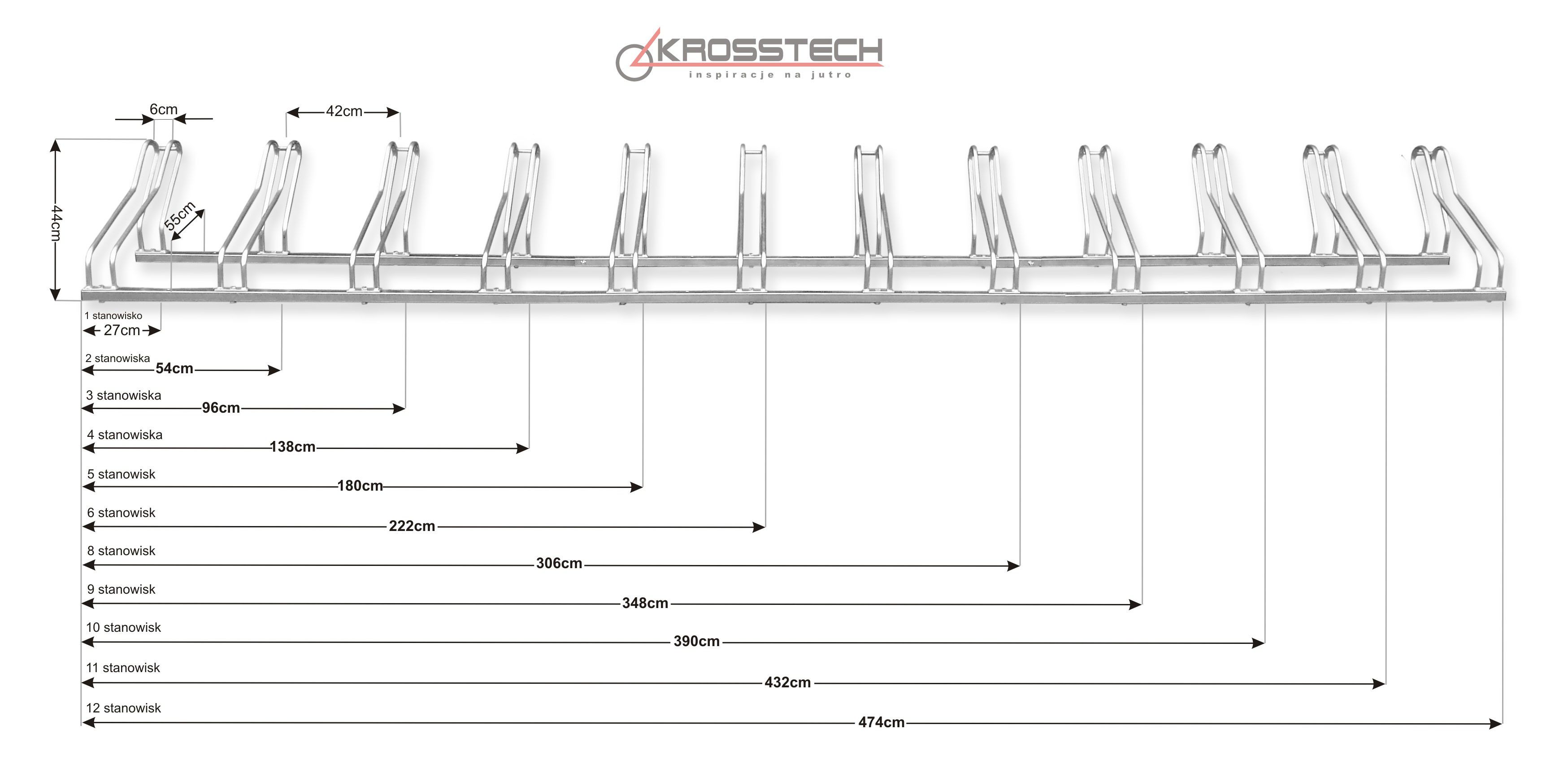 Mathias 4-Space Bike Rack with Rail, Stainless Steel – photo 7