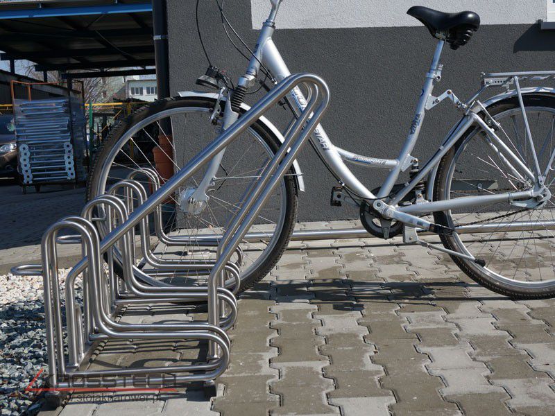 Marcus 5-Space Bike Rack with Rail, Stainless Steel – photo 5