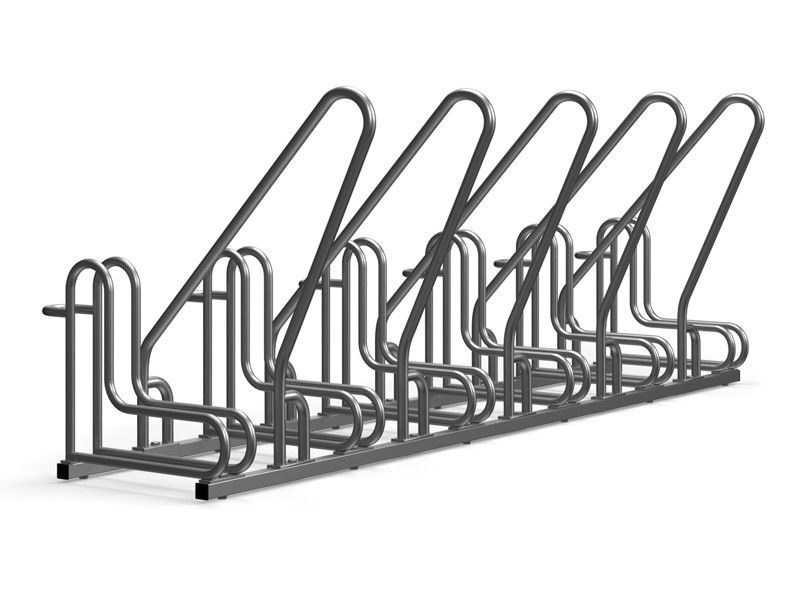 Marcus 6-Space Bike Rack with Rail, Stainless Steel