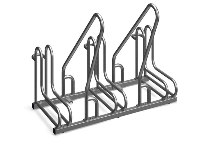 Marcus 3-Space Bike Rack with Rail, Stainless Steel