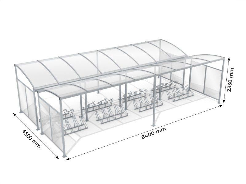 Marcelo 40-Space Double-Sided Bike Shelter with Side Panels – photo 10