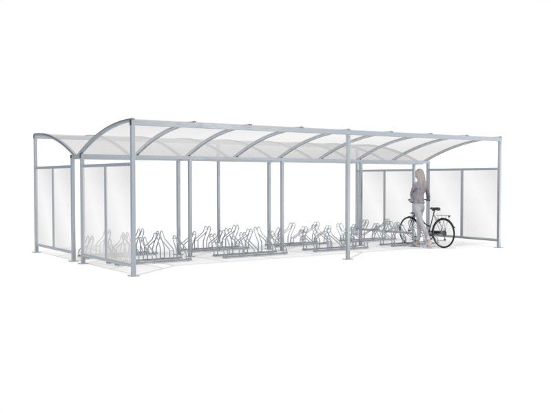 Marcelo 40-Space Double-Sided Bike Shelter with Side Panels – photo 7
