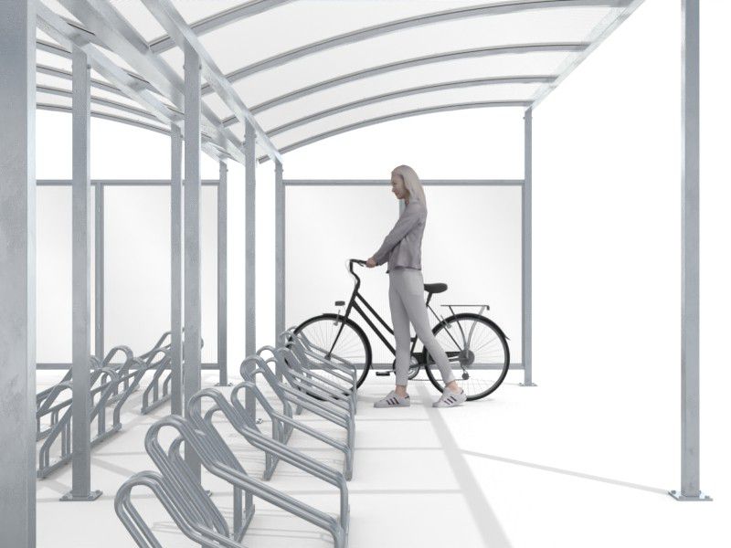 Marcelo 40-Space Double-Sided Bike Shelter with Side Panels – photo 8