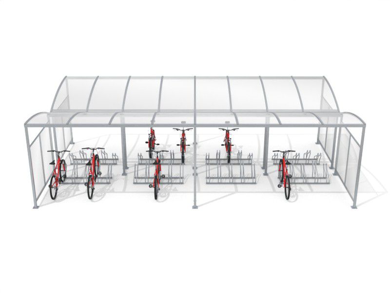 Marcelo 40-Space Double-Sided Bike Shelter with Side Panels – photo 9