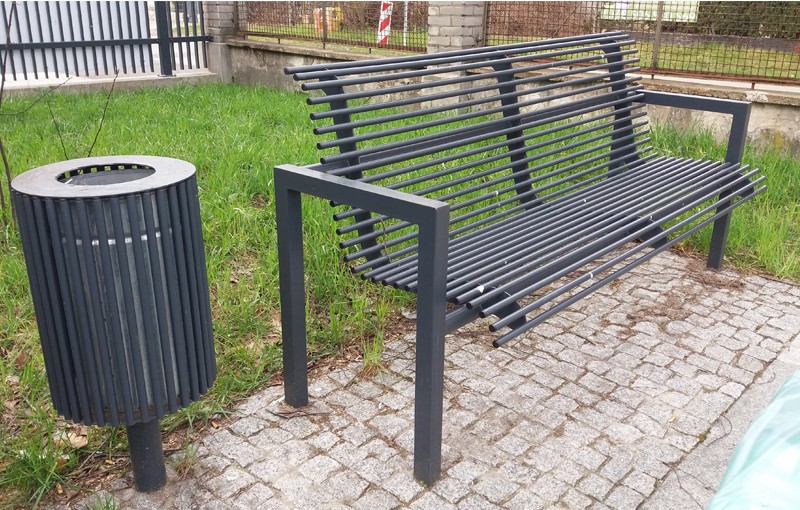 Vincenzo park bench with backrest 180 cm, steel sections – photo 4