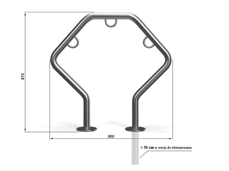Stojak rowerowy Dagna z rury 90 cm – zdjęcie 5