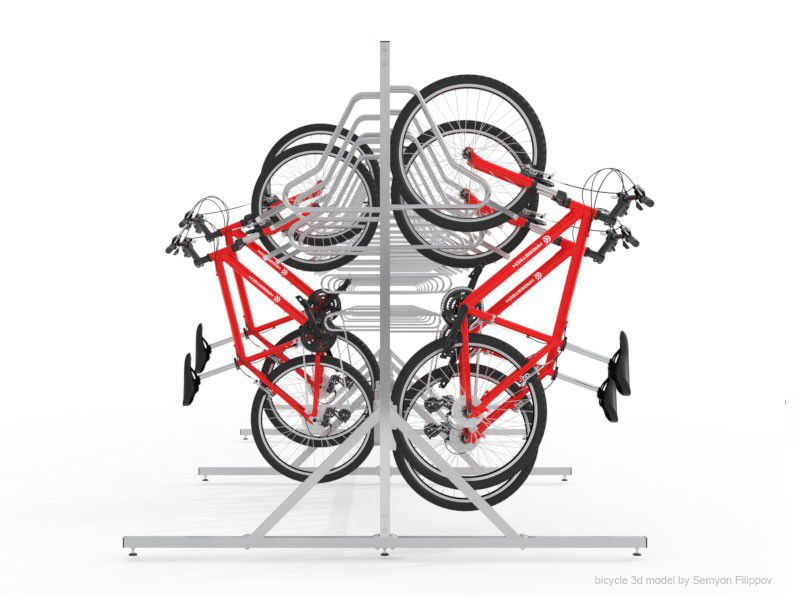 Fahrradhalter Kamil 33 Stellplätze beidseitig mit Tragkonstruktion – Foto 4
