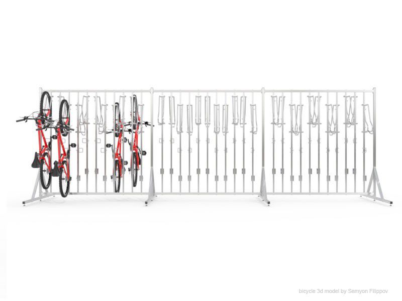 Fahrradhalter Kamil 33 Stellplätze beidseitig mit Tragkonstruktion – Foto 5
