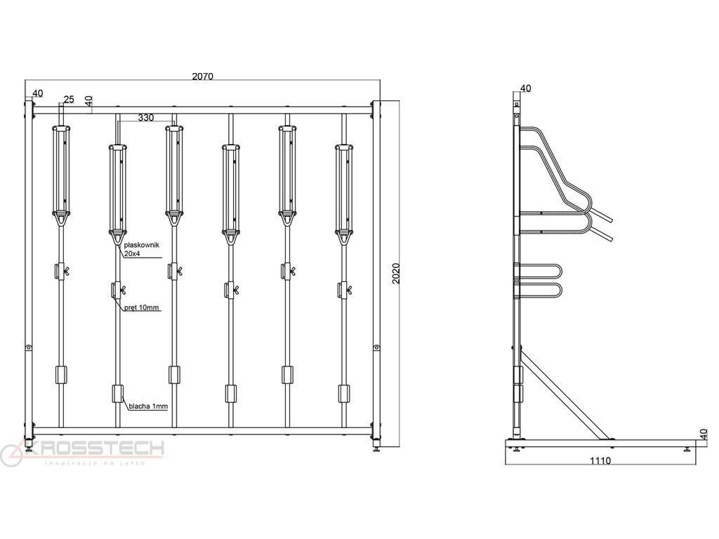 Kamil bike hanger 11 spaces double-sided with frame – photo 7