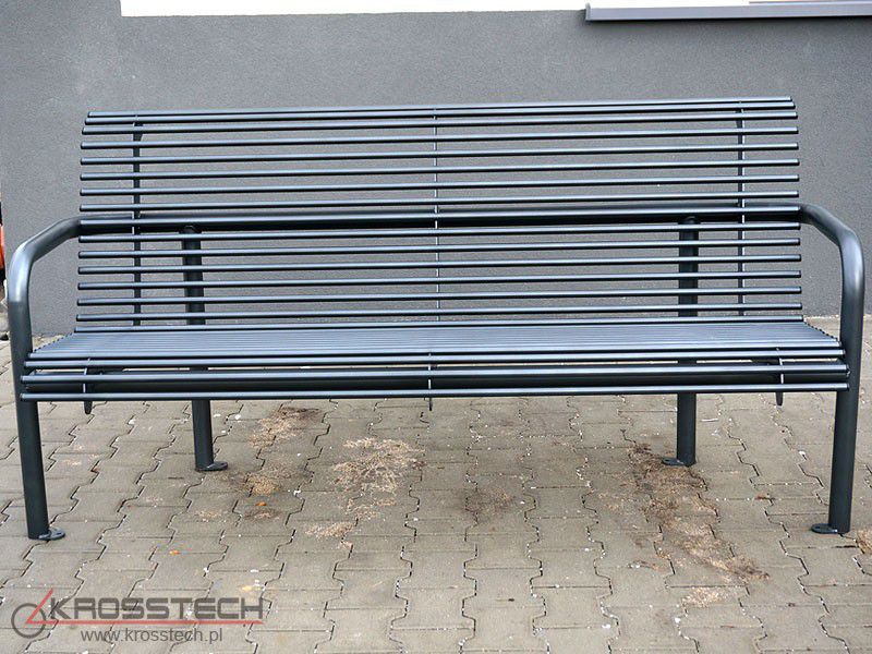 Vincenzo park bench with backrest 180 cm made of steel tubes – photo 4