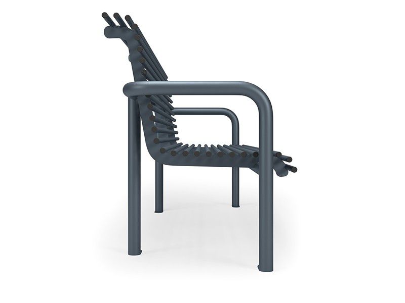 Vincenzo park bench with backrest 180 cm made of steel tubes – photo 5