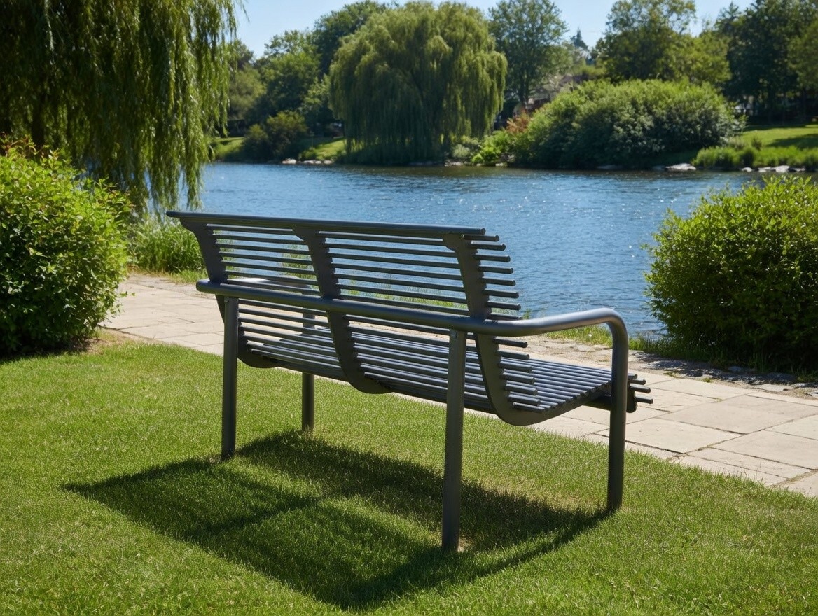 Vincenzo park bench with backrest 180 cm made of steel tubes – photo 8