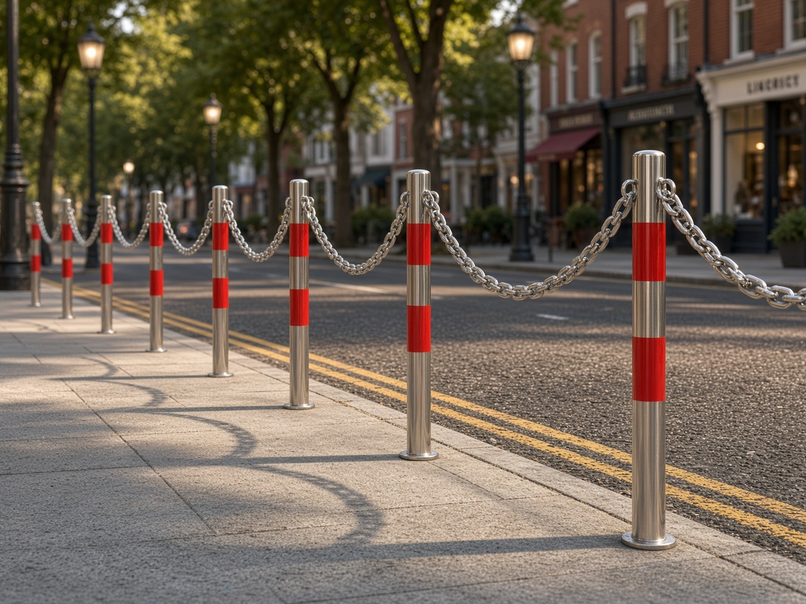 Ksenia street bollard with domed top and chain eyelets – photo 2
