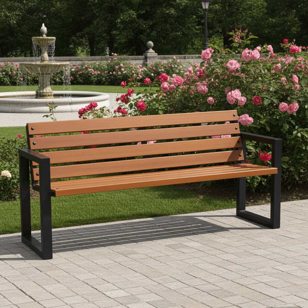 Zuza Metal Bench with Backrest 170 cm – photo 5