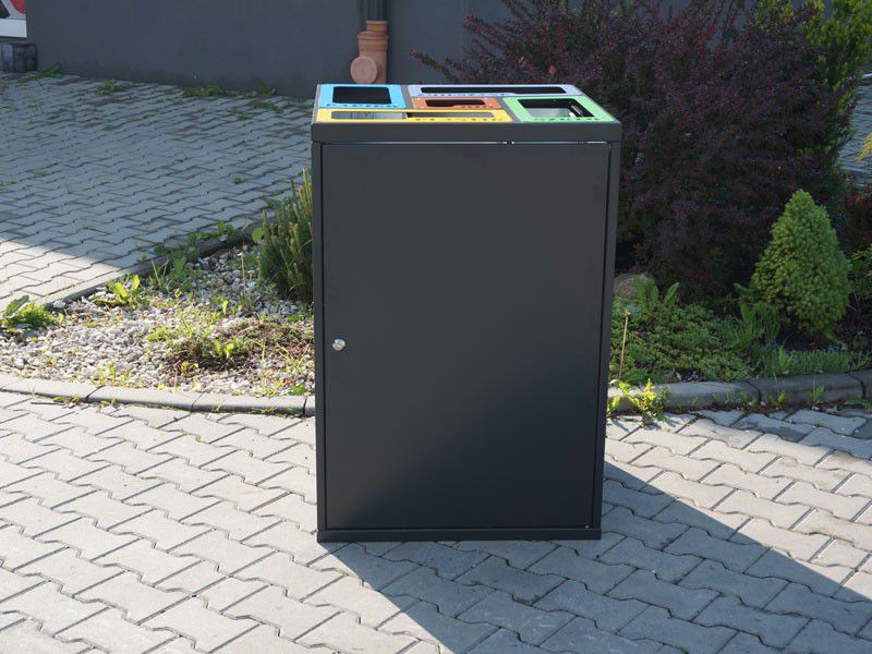 Krzesimir recycling bin, 5 compartments, steel – photo 4