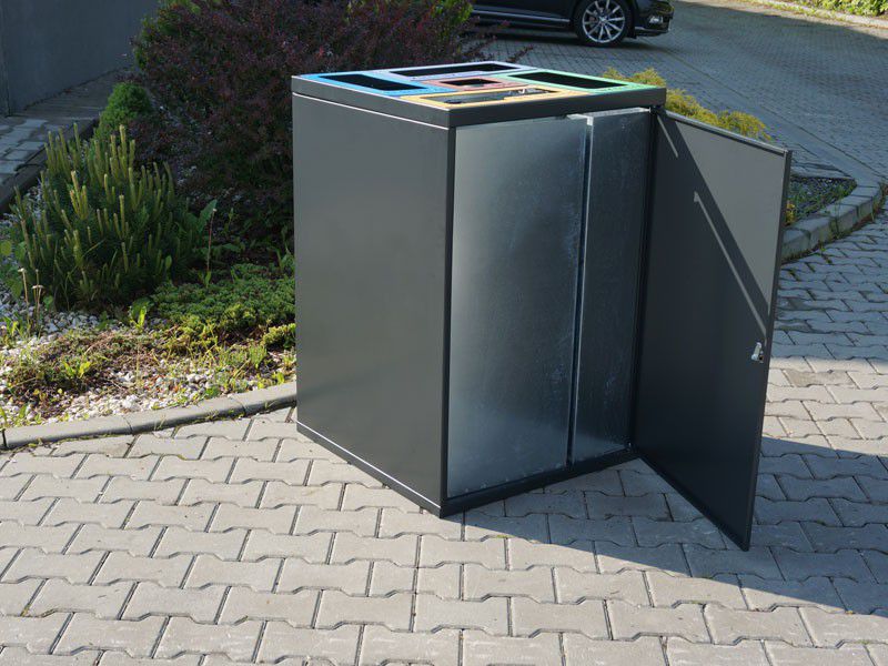 Krzesimir recycling bin, 5 compartments, steel – photo 5