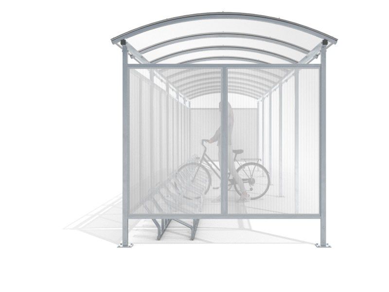Liza enclosed bike shelter 25 spaces 1050 cm curved roof – photo 4