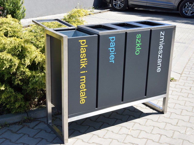 Konrad freestanding stainless recycling bin 4 x 60 l – photo 4