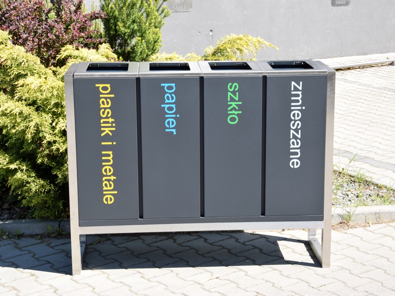 Konrad freestanding stainless recycling bin 4 x 60 l – photo 5