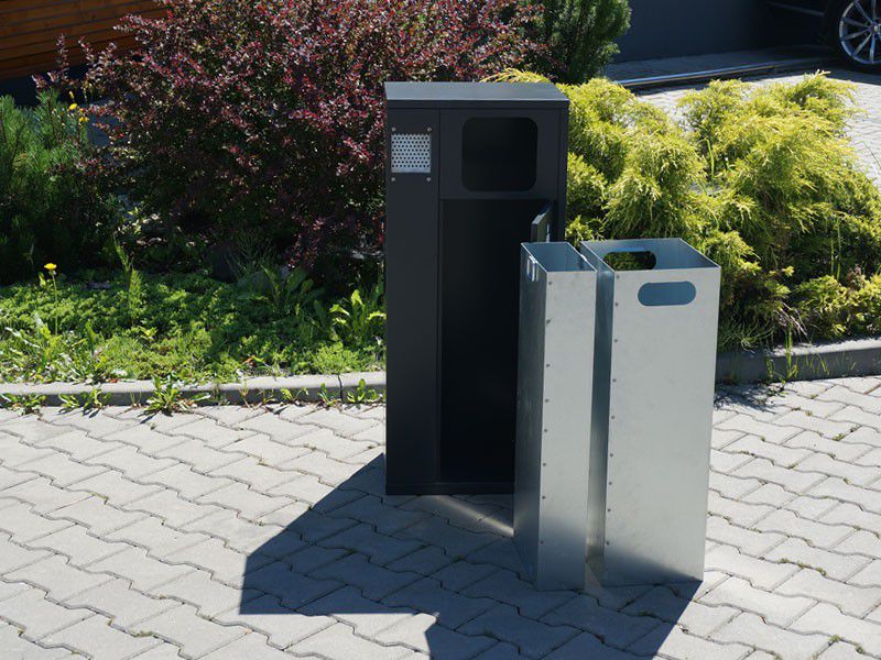 Bronisław 40 l litter bin with ashtray – photo 4