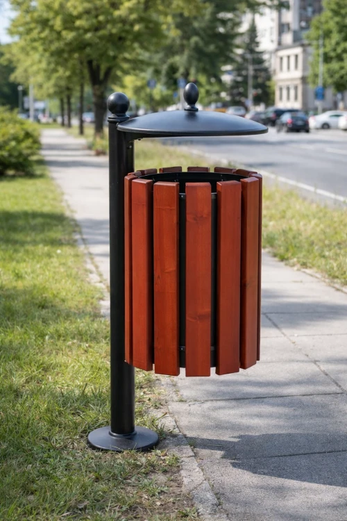 Suzanna 35 l Street Litter Bin with Roof – photo 2