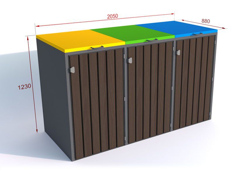 Mülltonnenbox Vincent 3 x 240 l abschließbar – Foto 7